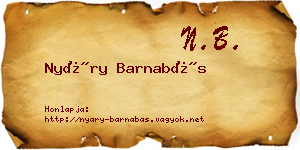 Nyáry Barnabás névjegykártya