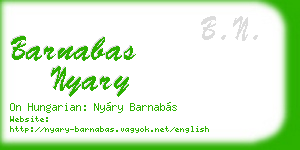 barnabas nyary business card